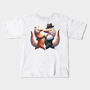 Cute Couple Pangolins Dancing Tango Pango-Tango Kids T-Shirt